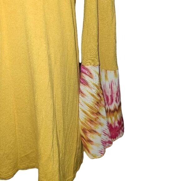 Elliott & Vine Large Soft Flowy Mustard Yellow Shirt - Picture 3 of 3